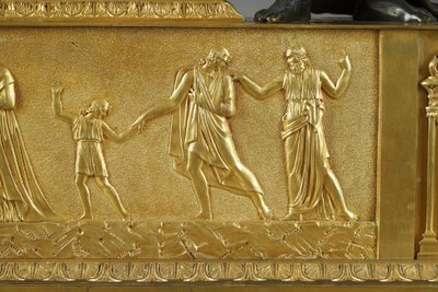 LARGE MANTEL CLOCK SOCRATES DRINKING HEMLOCK