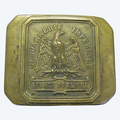 PLAQUE DE CEINTURON DE LA GENDARMERIE IMPÉRIALE, Mle 1854, Second Empire.