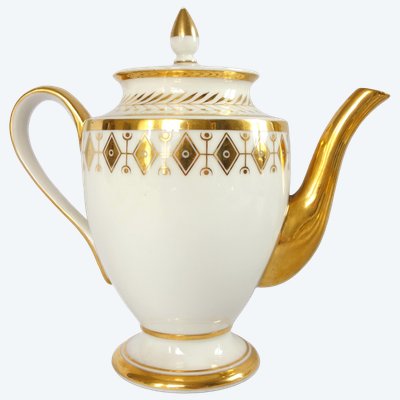 Manufacture Nast - teapot with spout, made of porcelain gilded with fine gold - Empire period