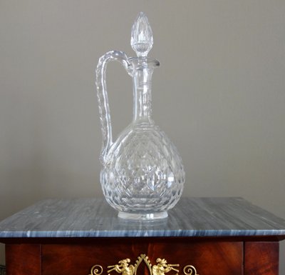 Baccarat Cut Crystal Water Jug, Juvisy Model (Official Elysée Service) - Label