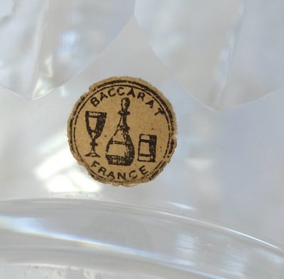 Baccarat Cut Crystal Water Jug, Juvisy Model (Official Elysée Service) - Label