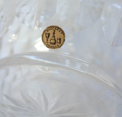 Baccarat Cut Crystal Water Jug, Juvisy Model (Official Elysée Service) - Label