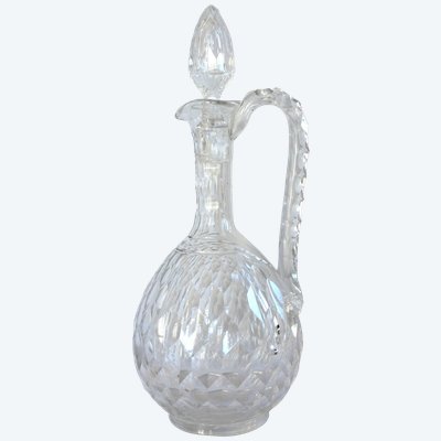 Baccarat-Kristallkaraffe mit Ausguss, Modell „Juvisy“ (offizielles Service des Élysée-Palasts) – Etikett