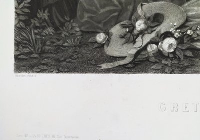 Etching Grétry In Italy Engraving After Faustin Besson, 19th C Old Print