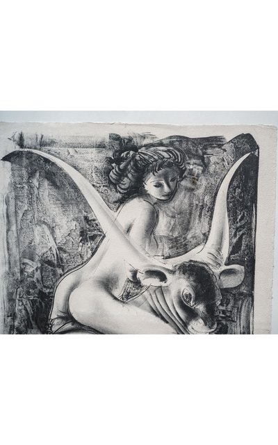 Hans ERNI, Europe and Zeus as a Bull, lithograph