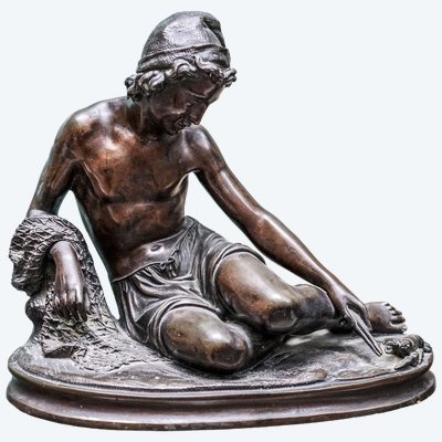 Pêcheur napolitain au homard, bronze