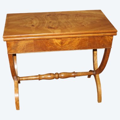 Table à Jeux Charles X en Frêne XIX