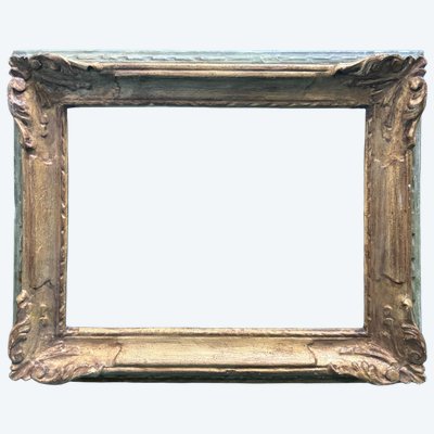 Cadre ancien du XXe siècle, doré et laqué, 59 x 48 cm