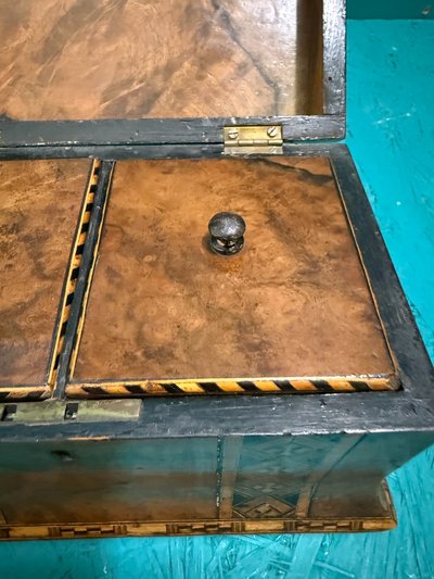 Antique inlaid tea box, 19th century, 16x24x14 cm.