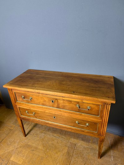 Commode Sauteuse Louis XVI en Noyer