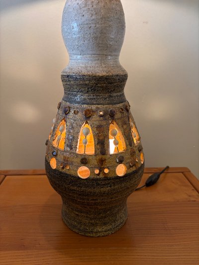 CERAMIC LAMP BY GEORGES PELLETIER.