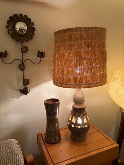 CERAMIC LAMP BY GEORGES PELLETIER.