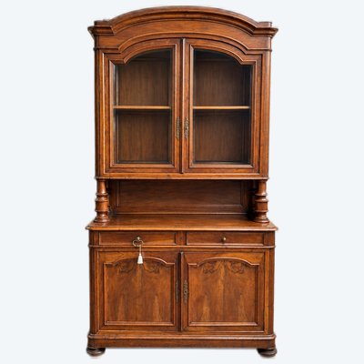 Large two-section mahogany sideboard with glass doors – Napoleon III period – 19th century