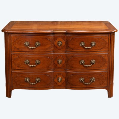 Cherrywood chest of drawers with crossbow design – Louis XV style – 20th century