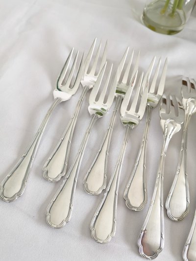 Ercuis Trianon "Poisson" Silver-Plated 26-Piece Tableware Set