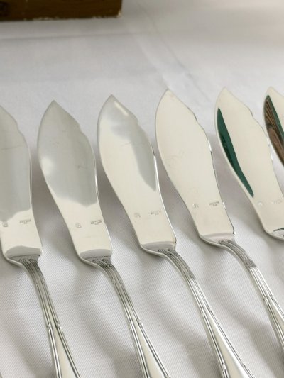 Ercuis Trianon "Poisson" Silver-Plated 26-Piece Tableware Set