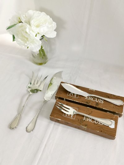 Ercuis Trianon "Poisson" Silver-Plated 26-Piece Tableware Set
