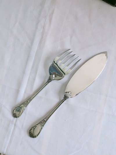 Christofle Marly Silver-Plated Fish Serving Set 