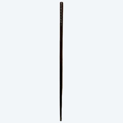 Mahogany cane inlaid with silver wire, 19th century