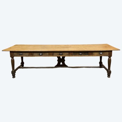 Table de communauté en châtaignier début XXème