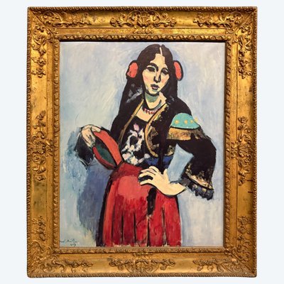 Öl auf Holz „La spagnola“, nach Matisse, 112 x 92 cm