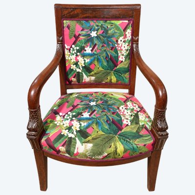 Restoration Armchair Mahogany – Dolphin Heads & Swan Neck XIXth Century