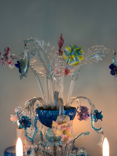 Venetian girandole in multicolored Murano glass, circa 1920