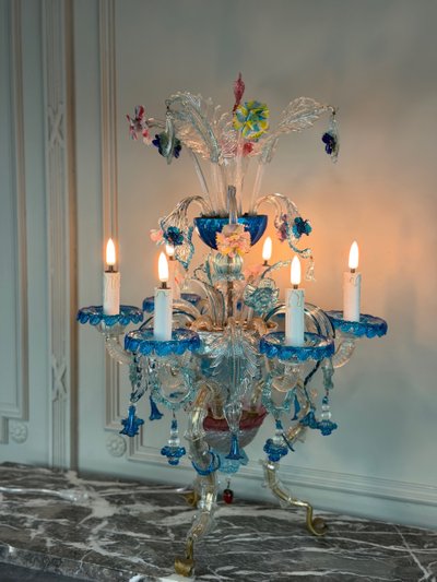 Venetian girandole in multicolored Murano glass, circa 1920