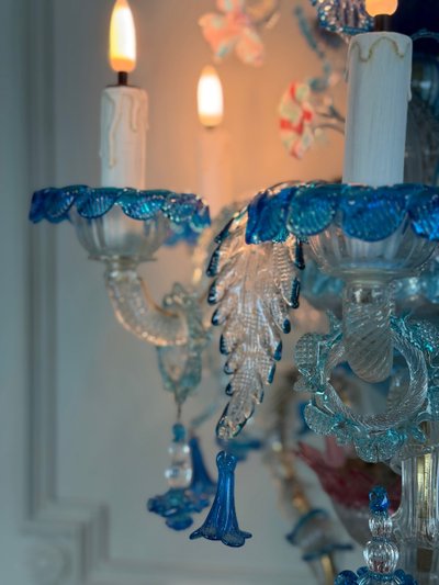 Venetian girandole in multicolored Murano glass, circa 1920