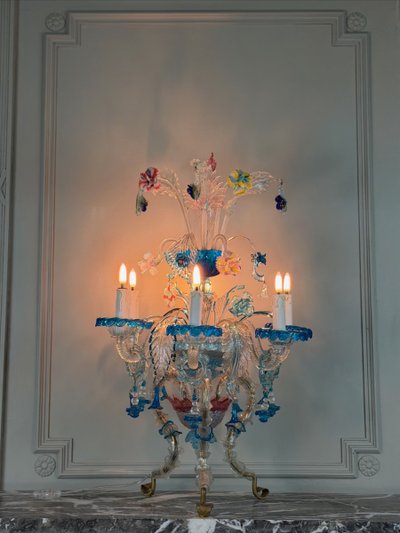 Venetian girandole in multicolored Murano glass, circa 1920