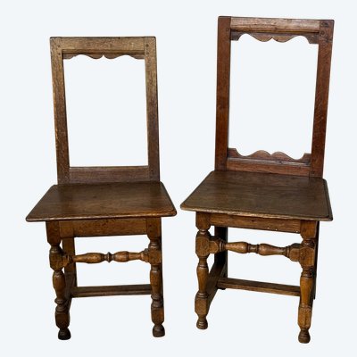 2 Lorraine-style oak chairs