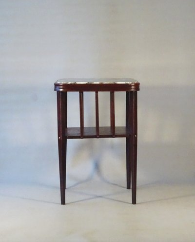 Table d'appoint THONET N°9205 de 1910 avec marbre d'origine.