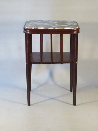 Table d'appoint THONET N°9205 de 1910 avec marbre d'origine.