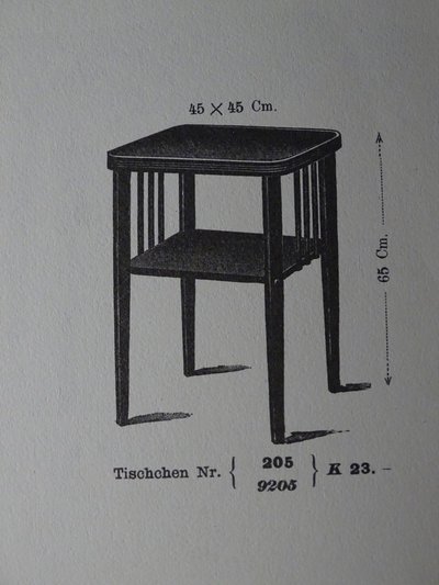 Table d'appoint THONET N°9205 de 1910 avec marbre d'origine.