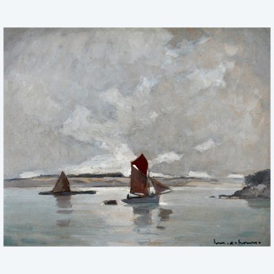 CAHOURS Henry Maurice (1889–1974) „Boote in Douarnenez, Finistère“  Bretagne Thoniers Paris