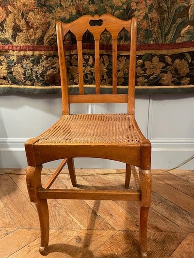 Charmante suite de 4 chaises cannées début 19 ème
