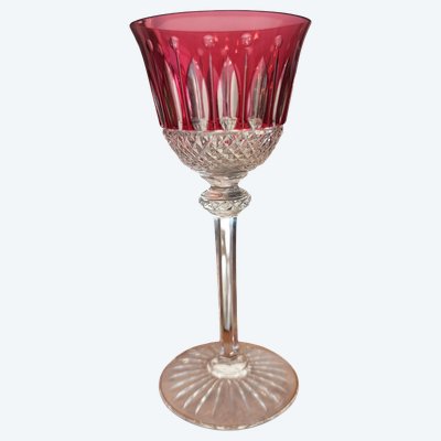 Saint-Louis Crystal Roemer Glass, Tommy Model, Ruby Red, H 20 cm, D 8.5 cm, Set of 4 