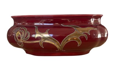 Planters—ceramic planters, Sarreguemines earthenware, Art Nouveau