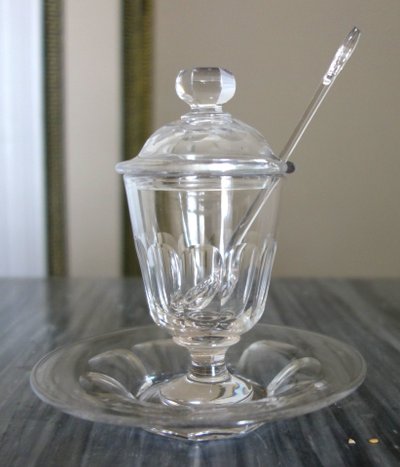 Cut Baccarat crystal mustard jar