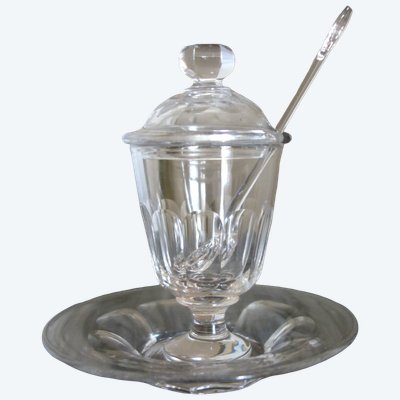 Cut Baccarat crystal mustard jar