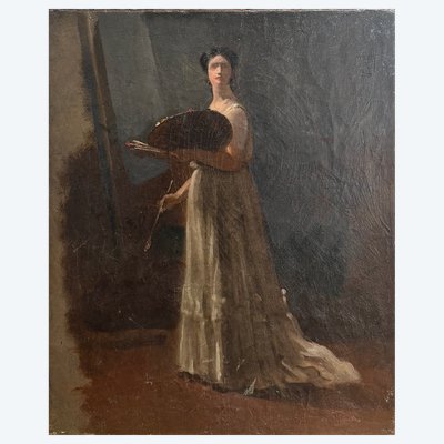 French Romantic School - Portrait of a Female Artist, circa 1850