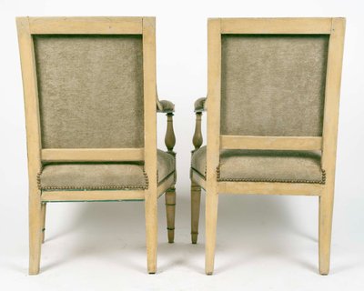 Paire de fauteuils Directoire en bois laqué – Début XIXe siècle
