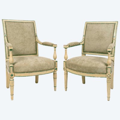 Coppia di poltrone in stile Directoire in legno laccato – Inizio del XIX secolo