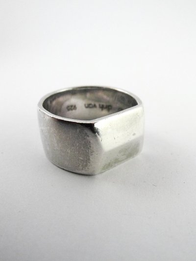 Dinh Van Ring, Large Art Deco-Inspired Pyramidal Dome Ring in Silver, Unisex