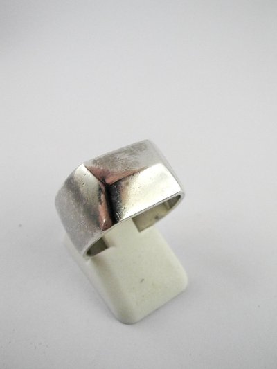 Dinh Van Ring, Large Art Deco-Inspired Pyramidal Dome Ring in Silver, Unisex