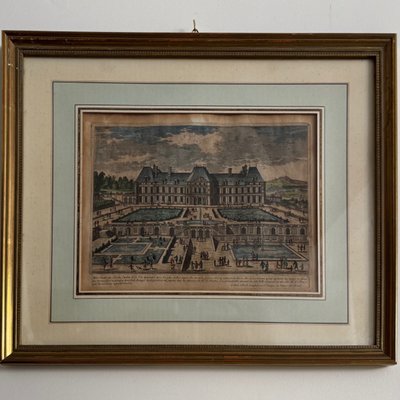 Optical view engraving of Meudon castle