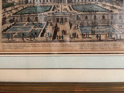 Optical view engraving of Meudon castle