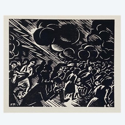 Route des Hommes Sixty Wood Engravings by Frans Masereel 1964 No. 44 Zurich