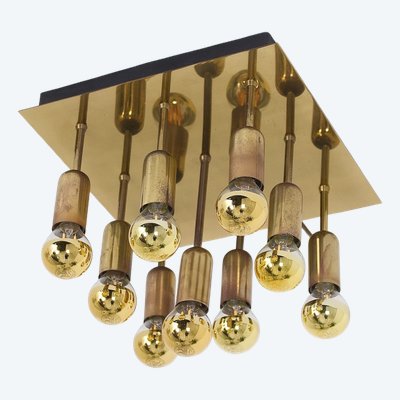 Lampada a sospensione in ottone a 9 luci, edizione Cosack leuchten.