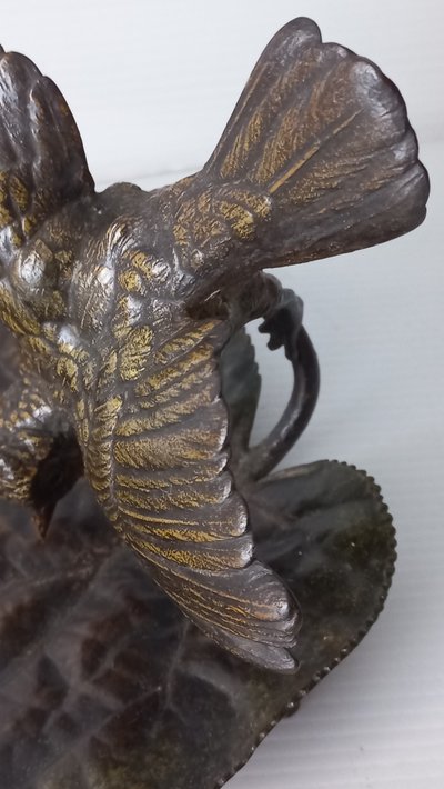Bronze trinket tray with a spread-eagle bird